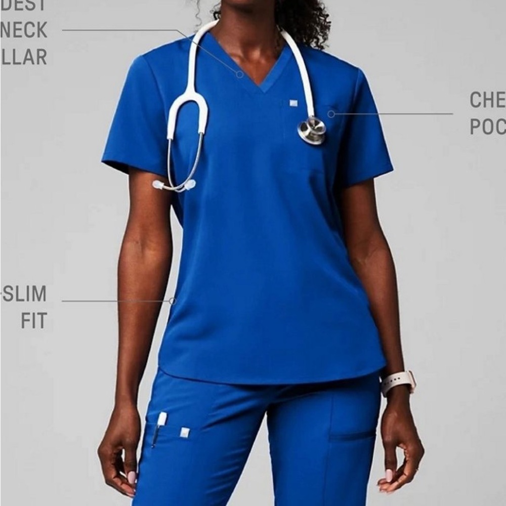 Royal Blue Fabletics Scrub Set